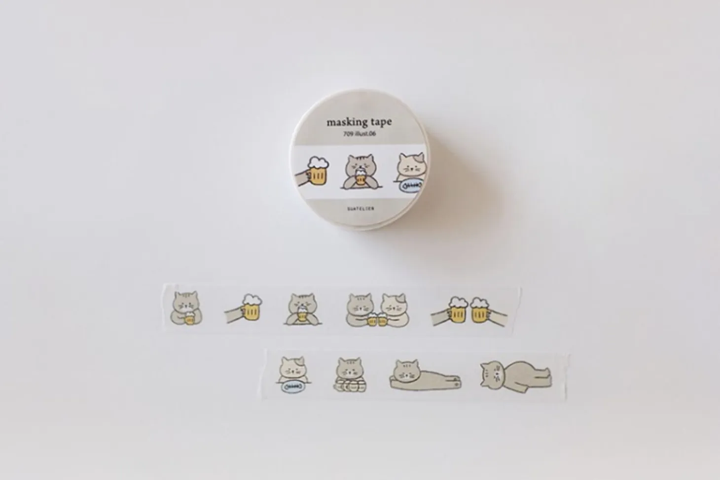 Cat's Beer Time Masking Tape