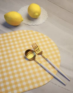 Checkered Vegan Leather Placemat