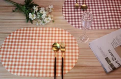 Checkered Vegan Leather Placemat