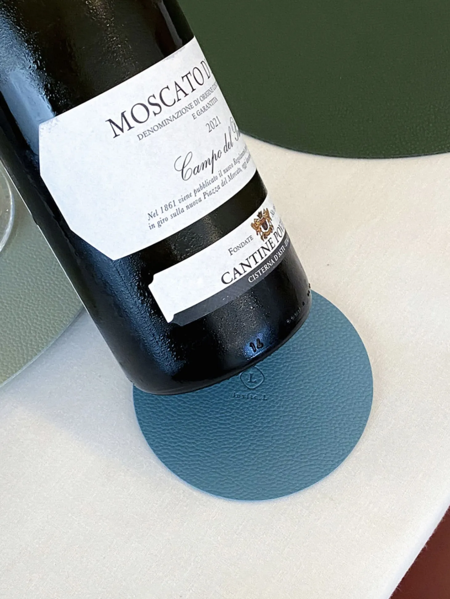 Circle Edge Leather Tea Coaster
