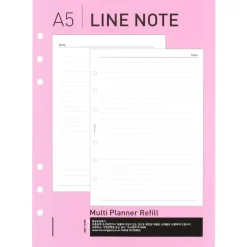 Classic 6 Ring A5 Lined Note Refill