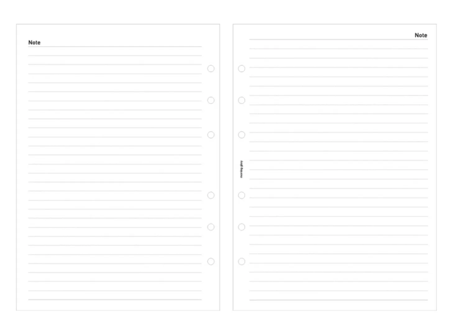 Classic 6 Ring A5 Lined Note Refill