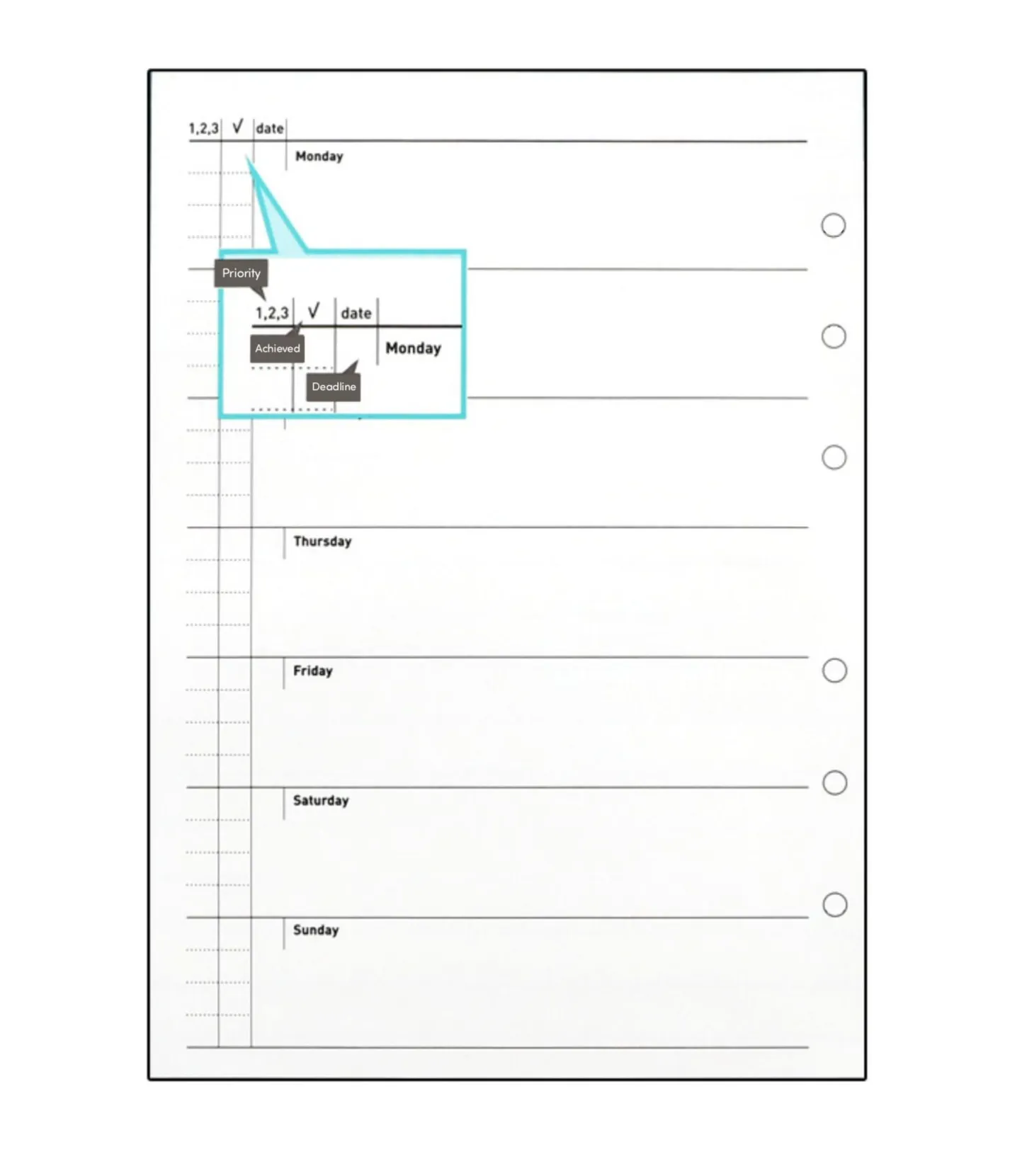 Classic 6 Ring A5 Planner Refill