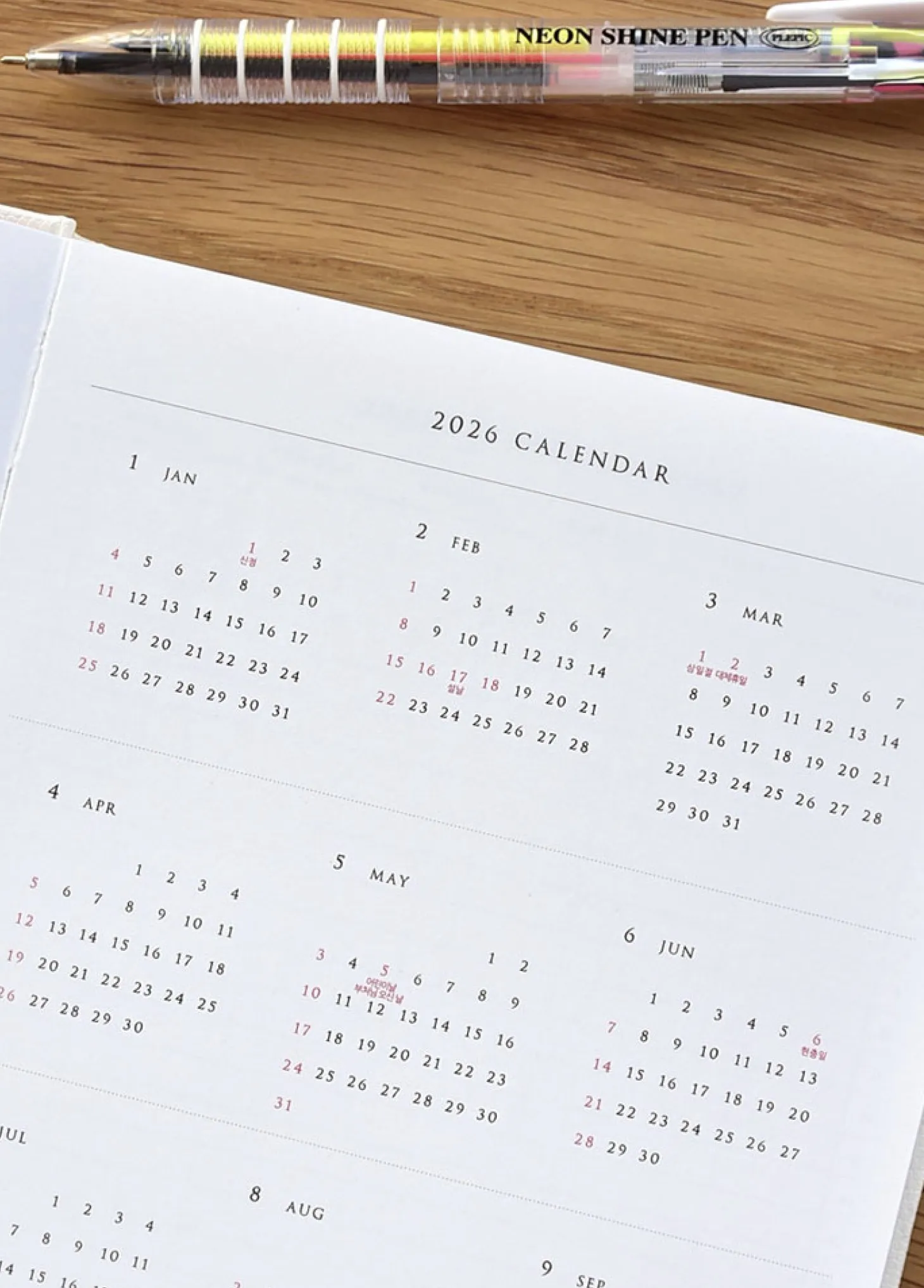 Classy Textured Leather B6 Weekly Planner