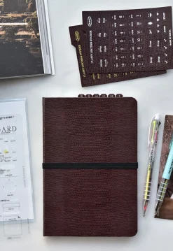 Classy Textured Leather B6 Weekly Planner