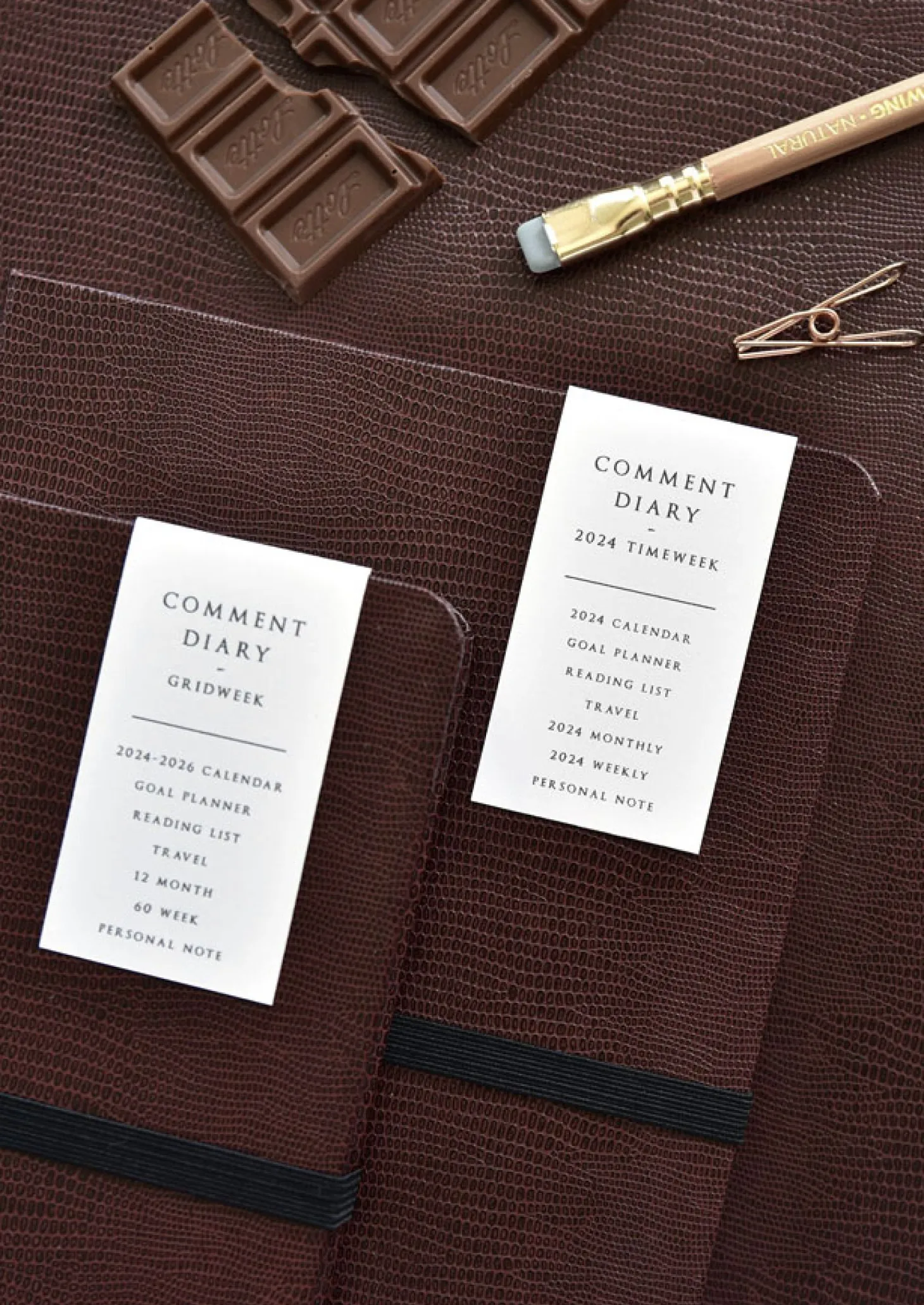Classy Textured Leather B6 Weekly Planner
