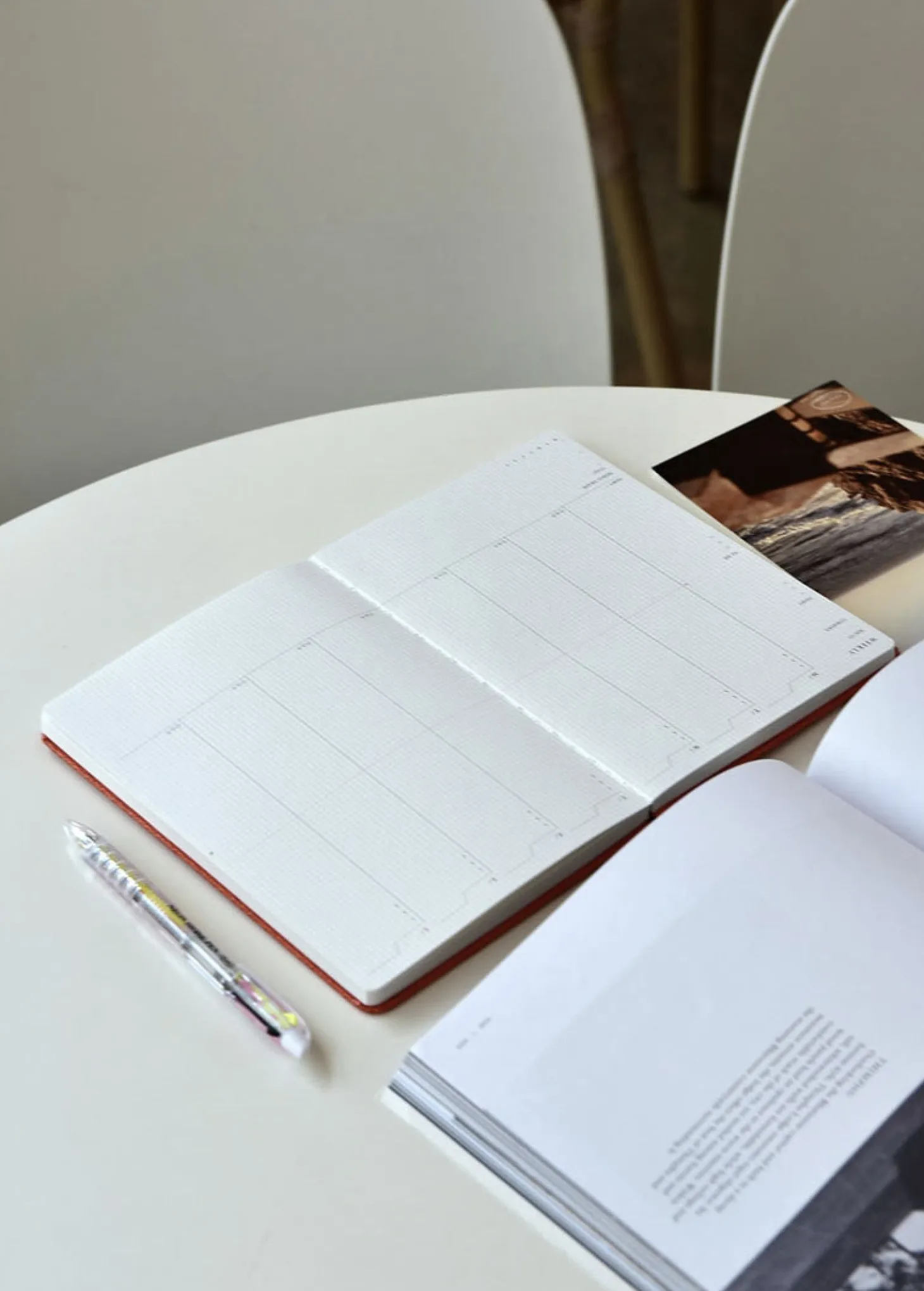 Classy Textured Leather B6 Weekly Planner