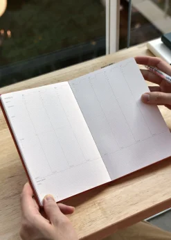 Classy Textured Leather B6 Weekly Planner