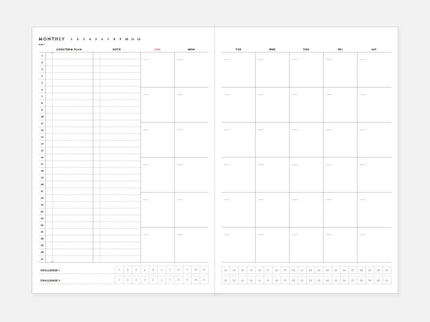 Classy Textured Leather B6 Weekly Planner