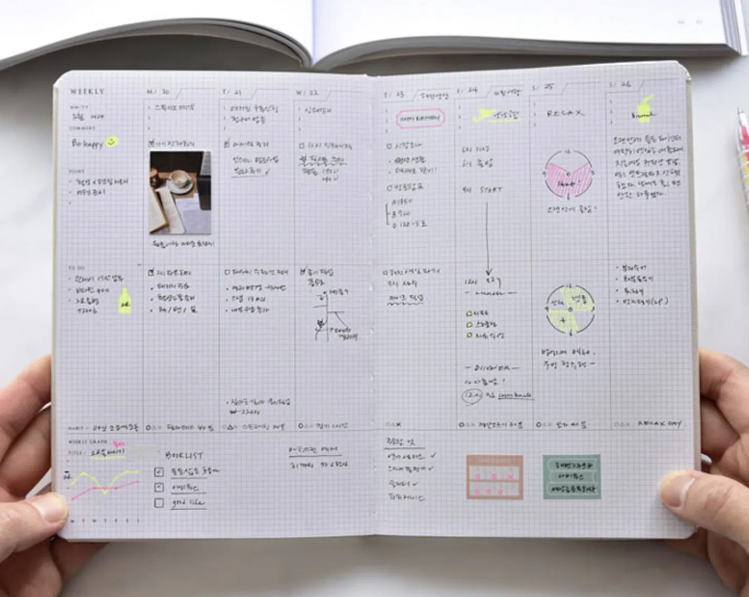 Classy Textured Leather B6 Weekly Planner
