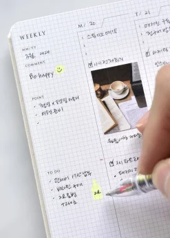 Classy Textured Leather B6 Weekly Planner