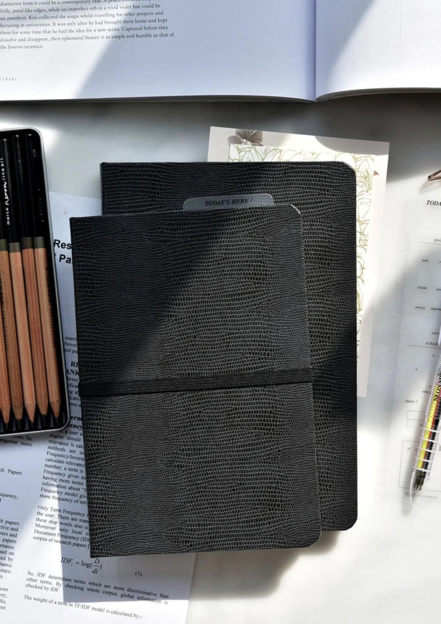 Classy Textured Leather B6 Weekly Planner