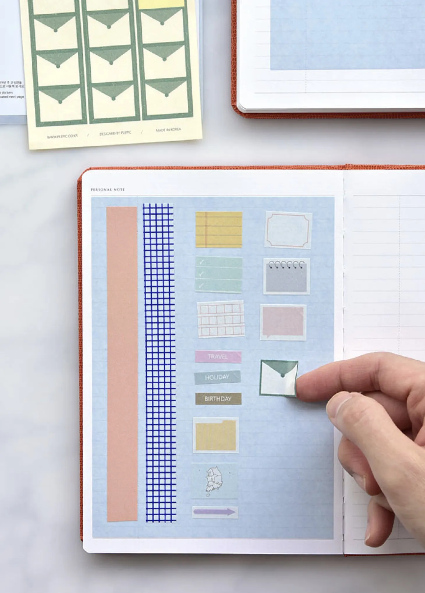 Classy Textured Leather B6 Weekly Planner