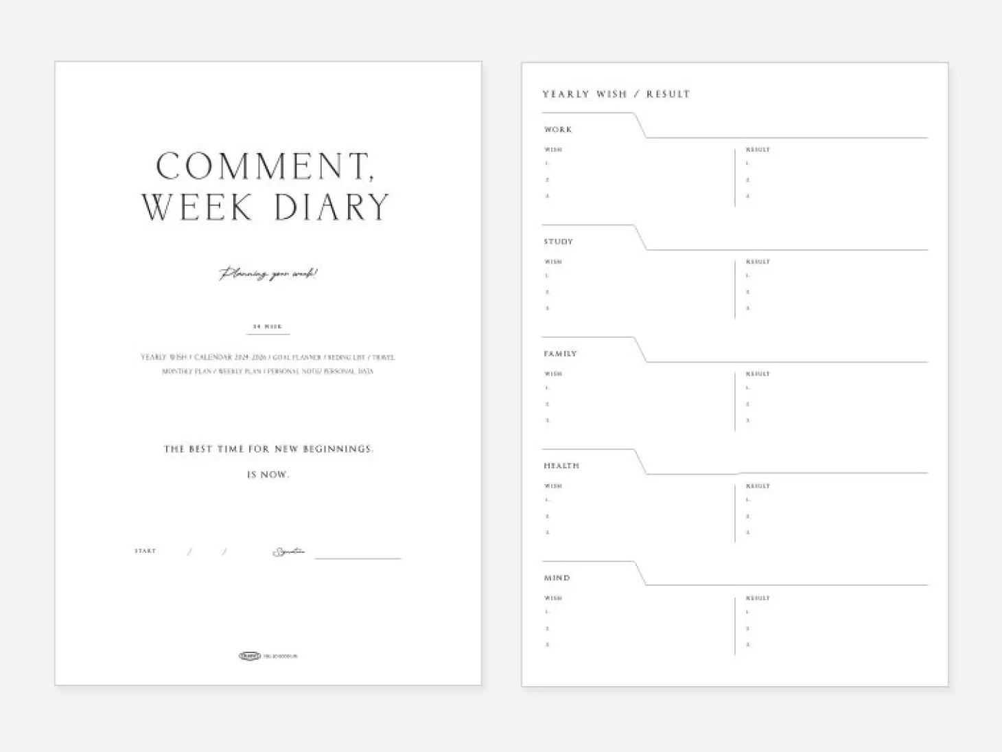 Classy Textured Leather B6 Weekly Planner
