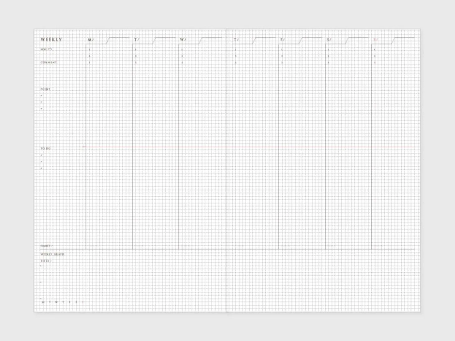 Classy Textured Leather B6 Weekly Planner