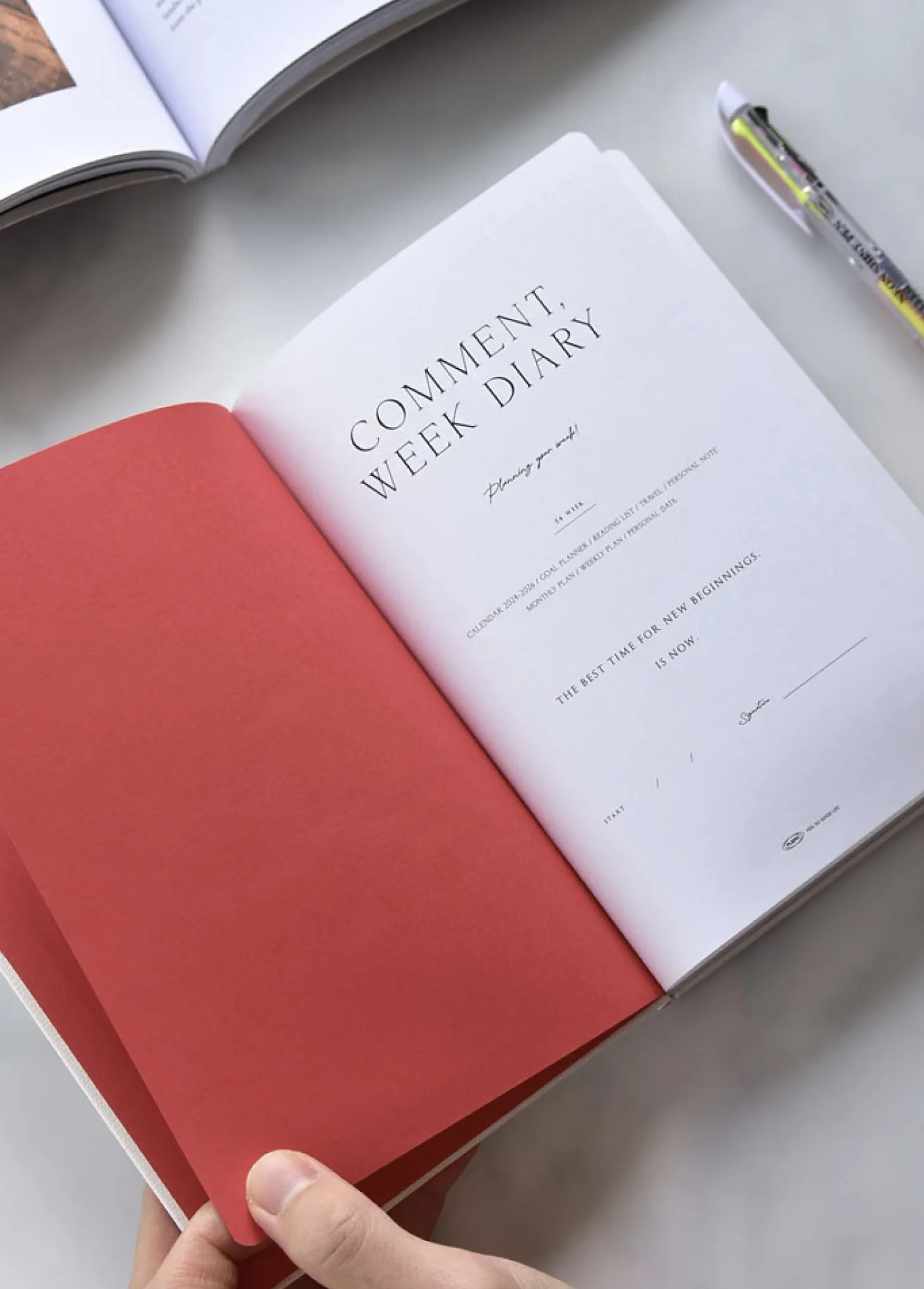 Classy Textured Leather B6 Weekly Planner