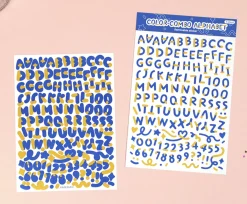 Color Combo Alphabet Removable Sticker