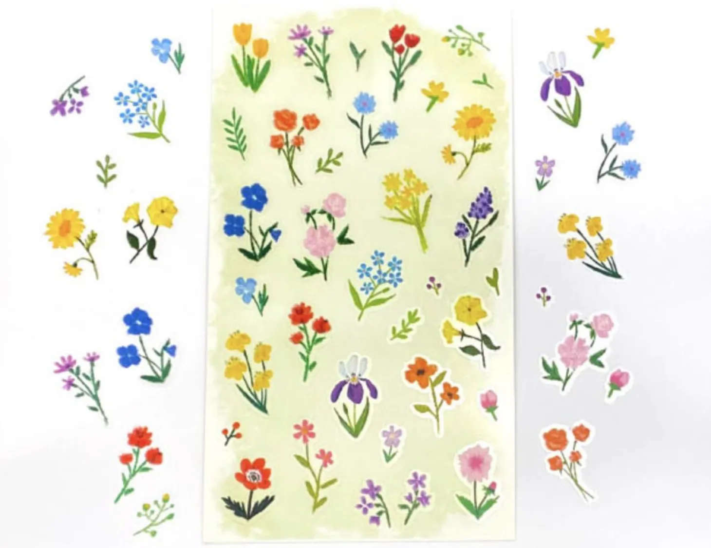 Colored Pencil Drawing Flower Sticker