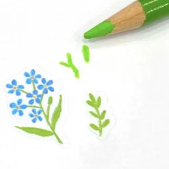 Colored Pencil Drawing Flower Sticker