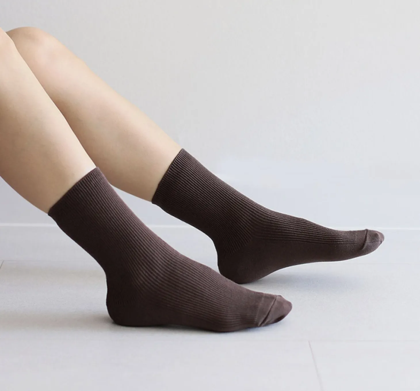 Colorful Ribbed Crew Women Socks
