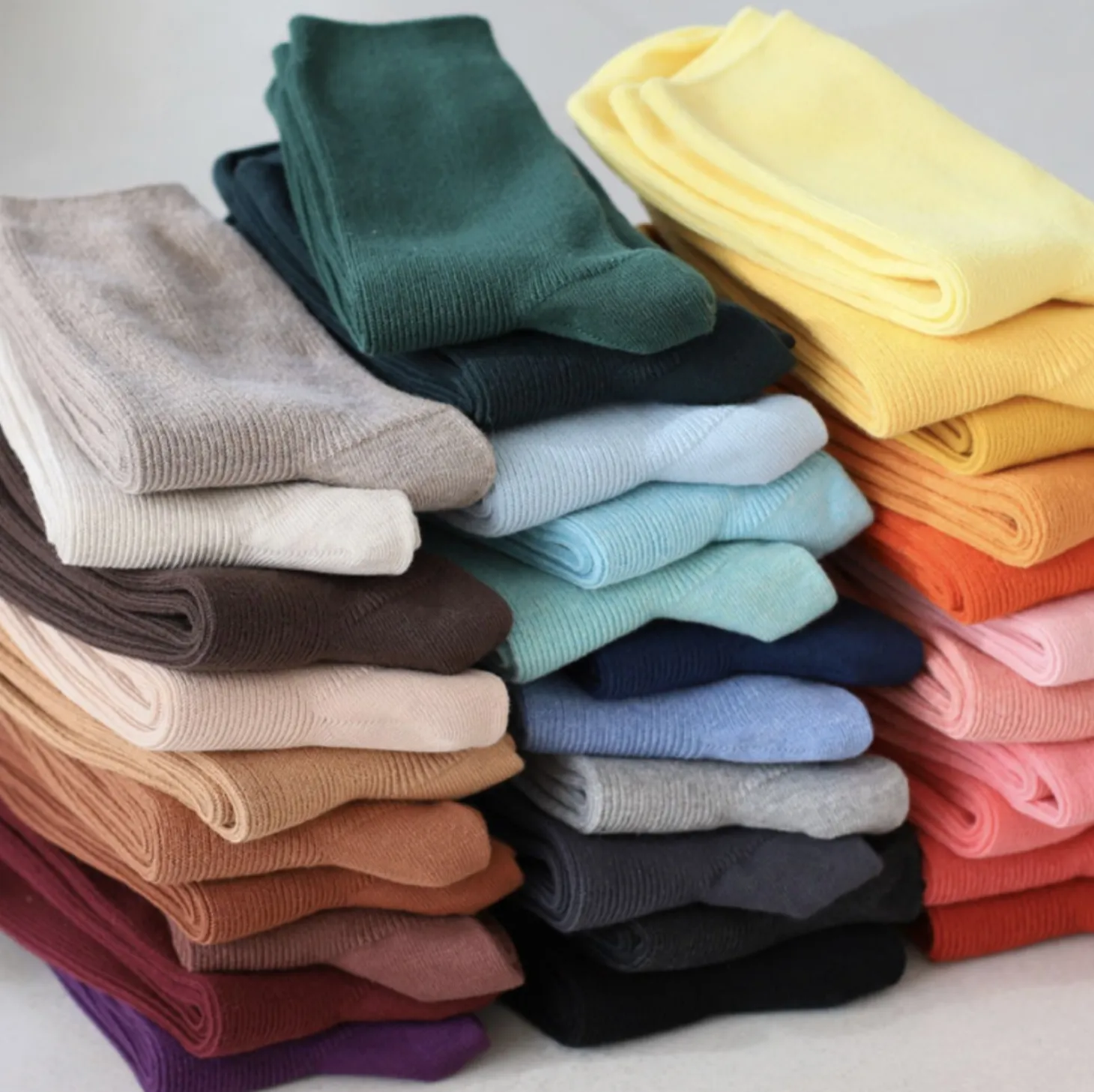 Colorful Ribbed Crew Women Socks