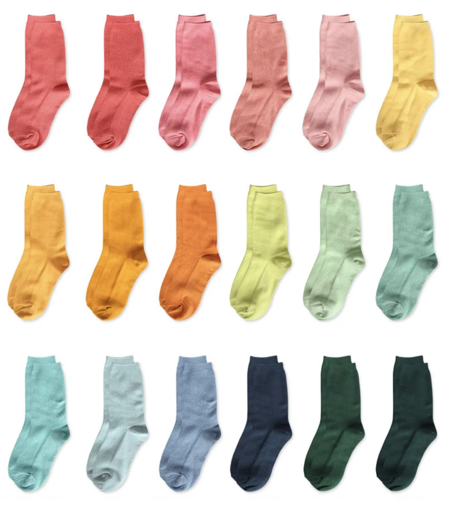Colorful Ribbed Crew Women Socks