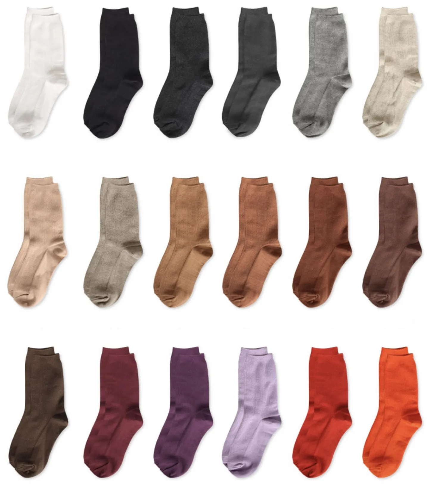 Colorful Ribbed Crew Women Socks