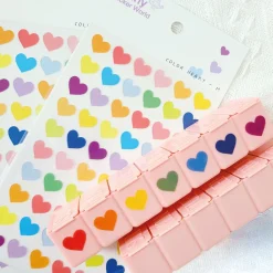 Colorful See-through Heart PVC Sticker