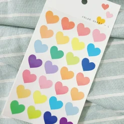 Colorful See-through Heart PVC Sticker