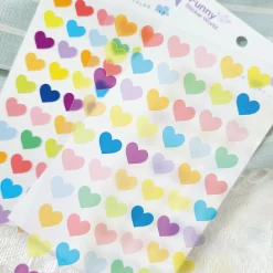 Colorful See-through Heart PVC Sticker