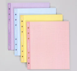 Colorful Square Grid 6 Ring A6 Wide Note Refill