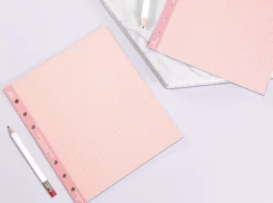 Colorful Square Grid 6 Ring A6 Wide Note Refill