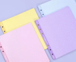 Colorful Square Grid 6 Ring A6 Wide Note Refill