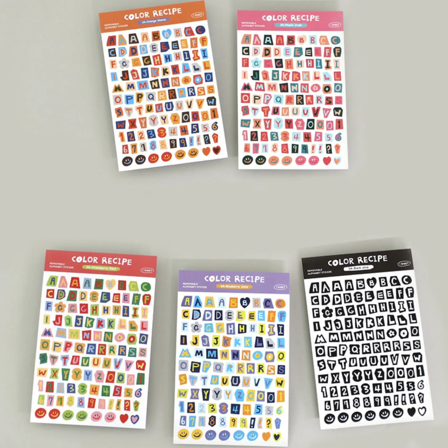 Color Recipe Alphabet Removable Sticker