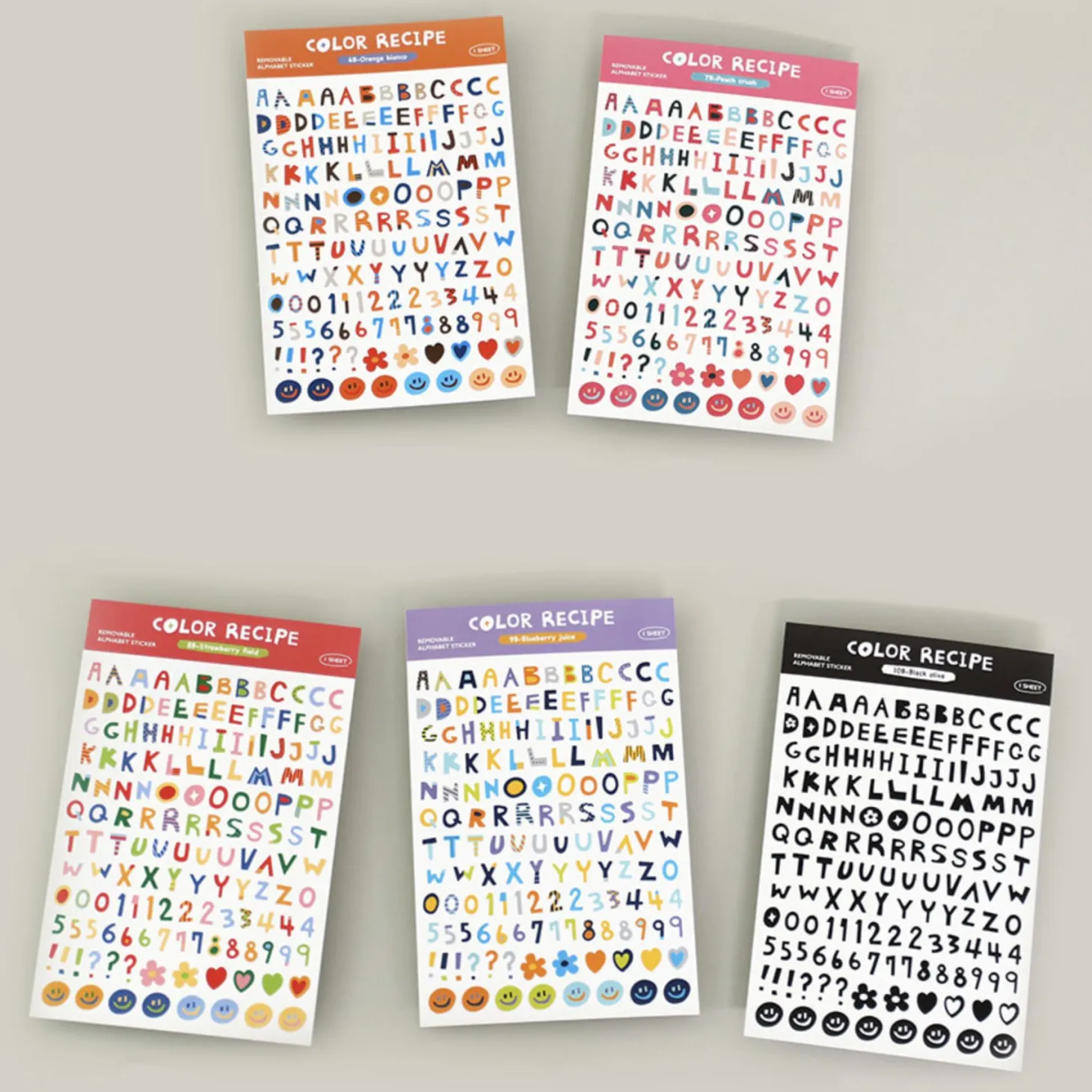 Color Recipe Alphabet Removable Sticker