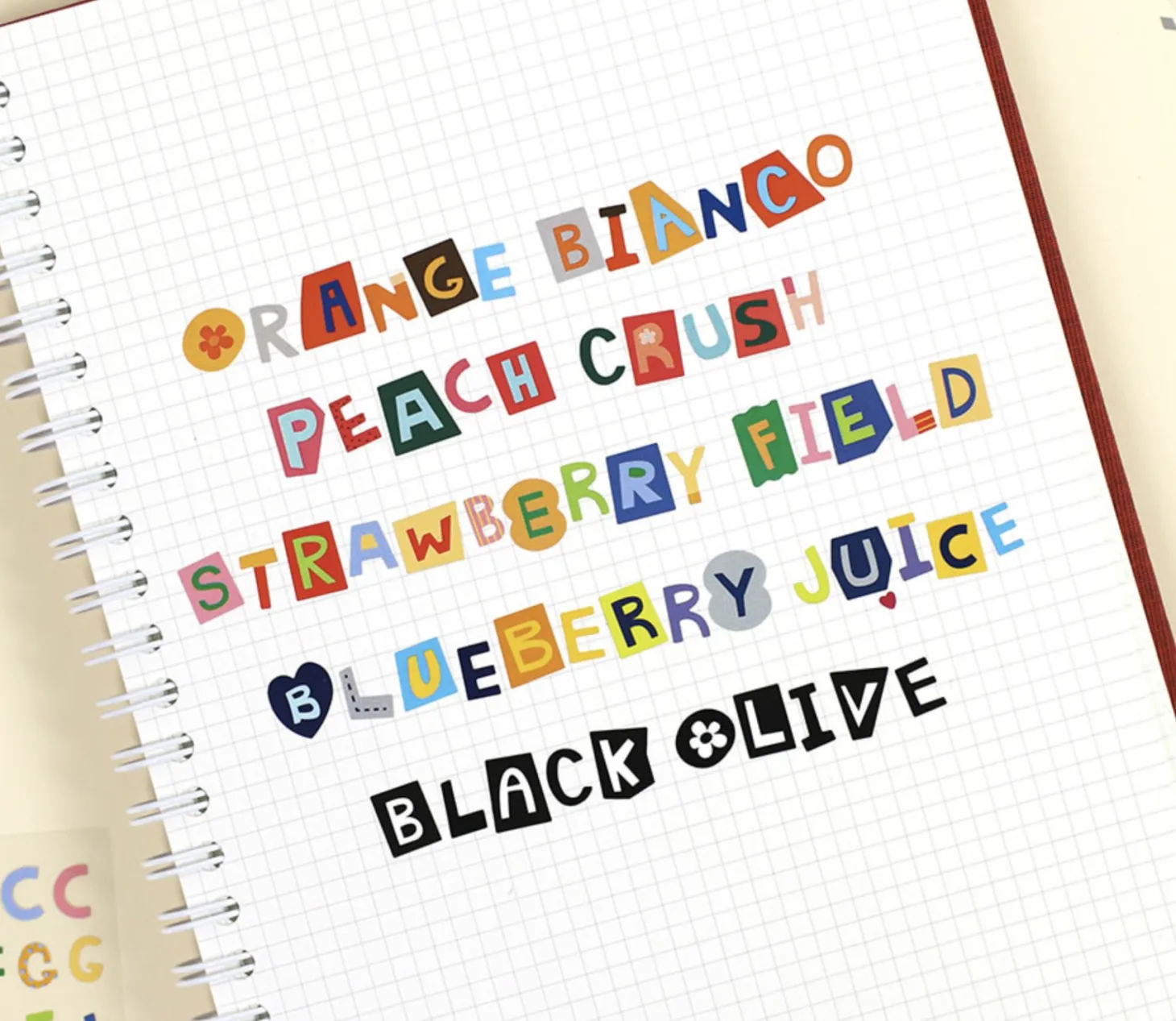 Color Recipe Alphabet Removable Sticker