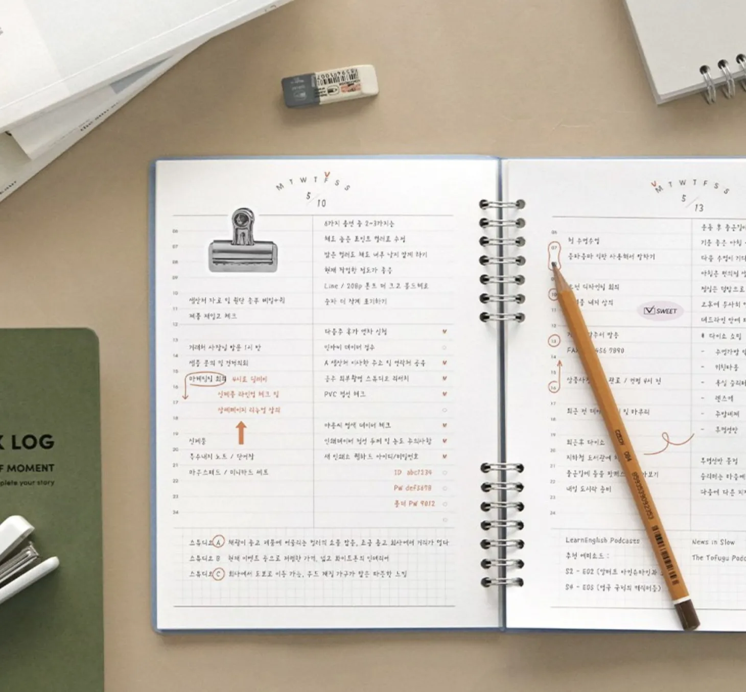 Compact A5 Hardcover Daily Work Log