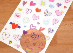 Crayon Heart Deco Sticker