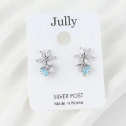 Cubic Zirconia Flower Earrings