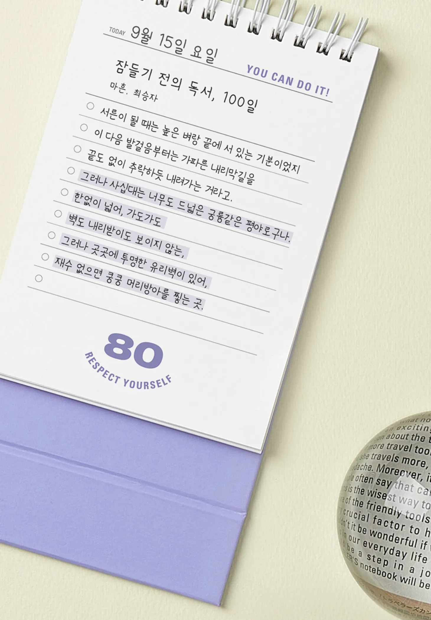 100 Days Challenge Desk Planner