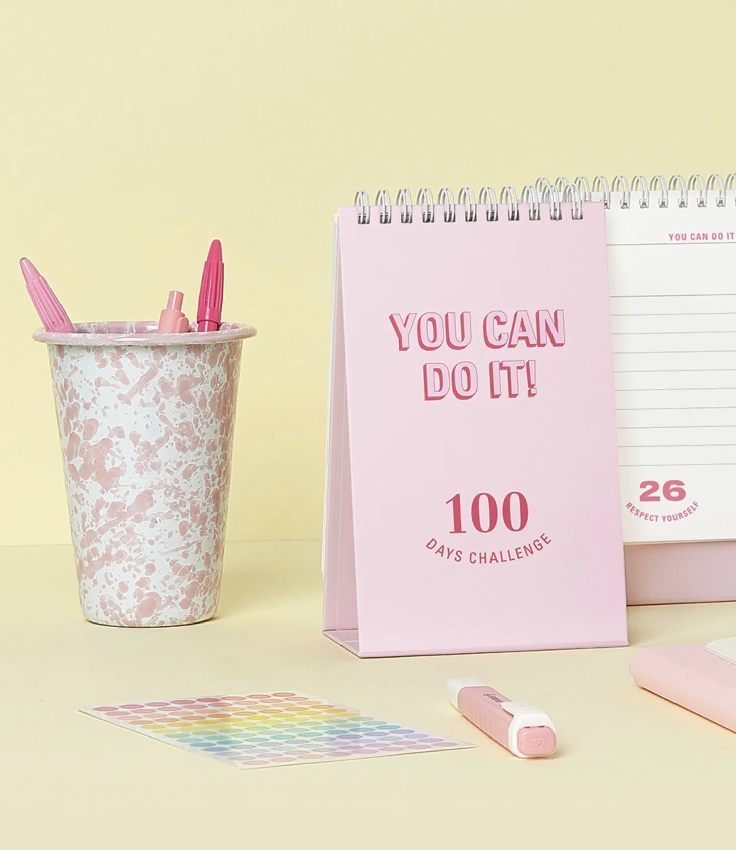 100 Days Challenge Desk Planner