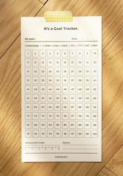 100 Days Goal Tracking Sheets