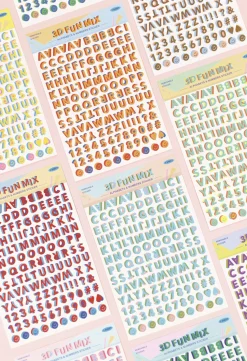 3D Fun Mix Alphabet Removable Sticker