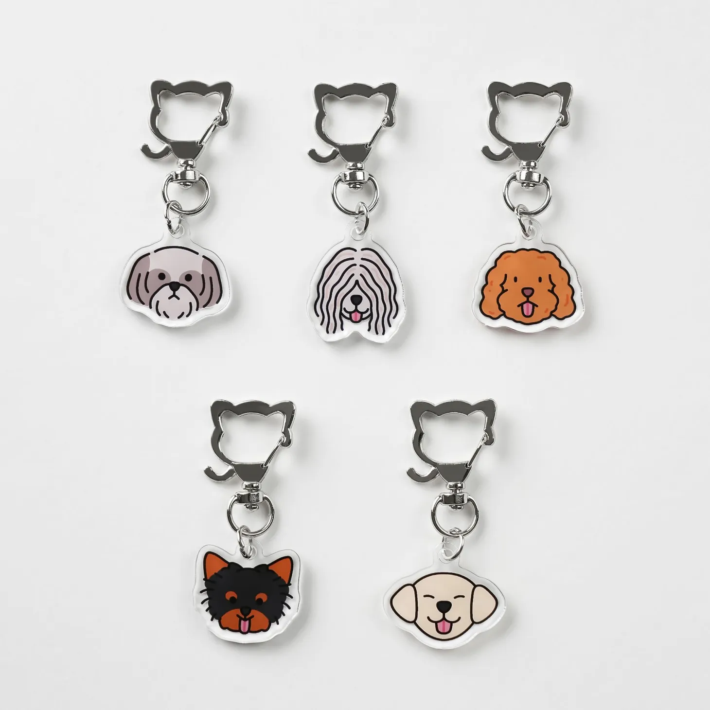 Dog Face Acrylic Key Ring