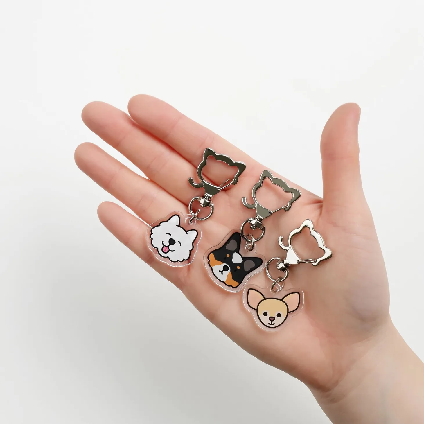 Dog Face Acrylic Key Ring
