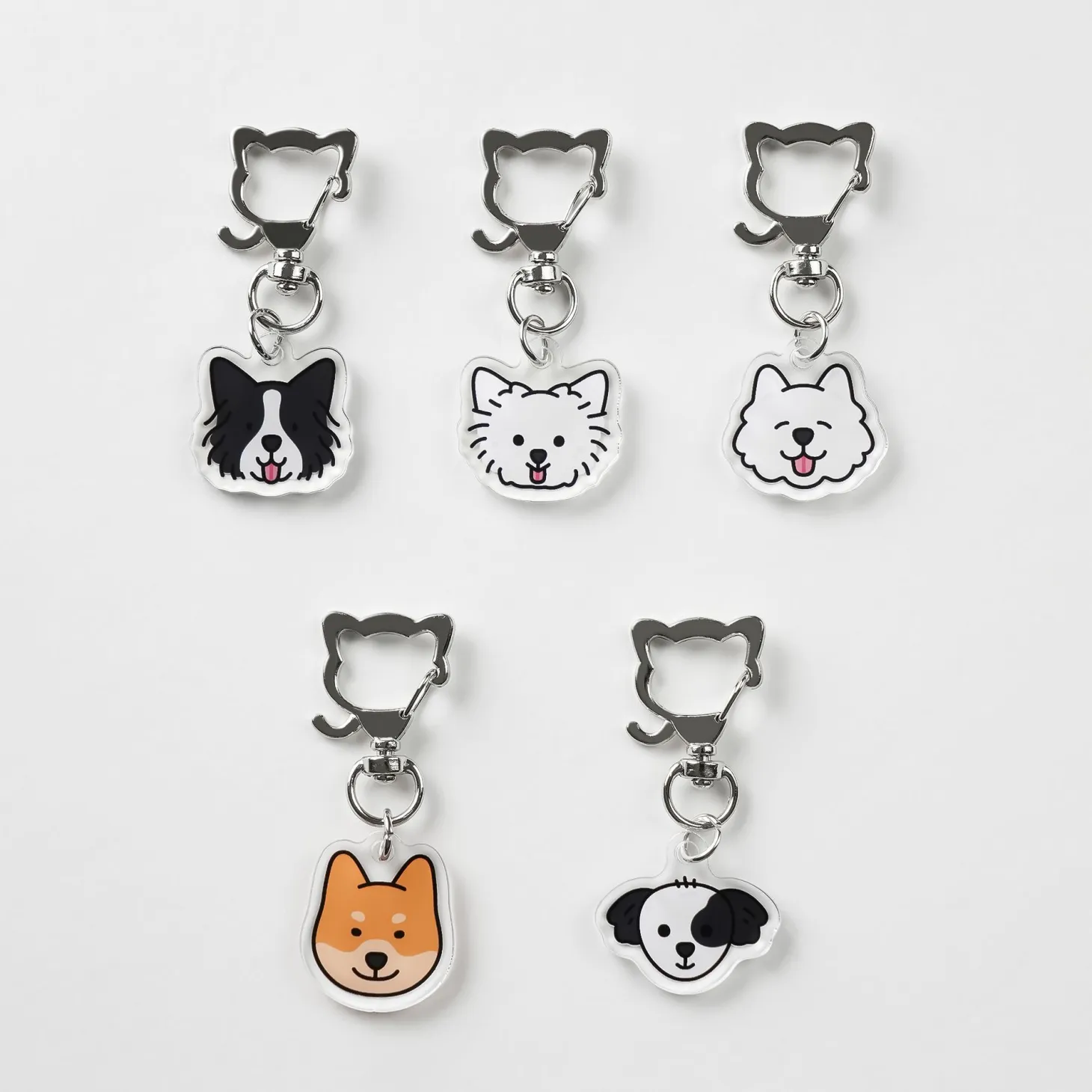 Dog Face Acrylic Key Ring