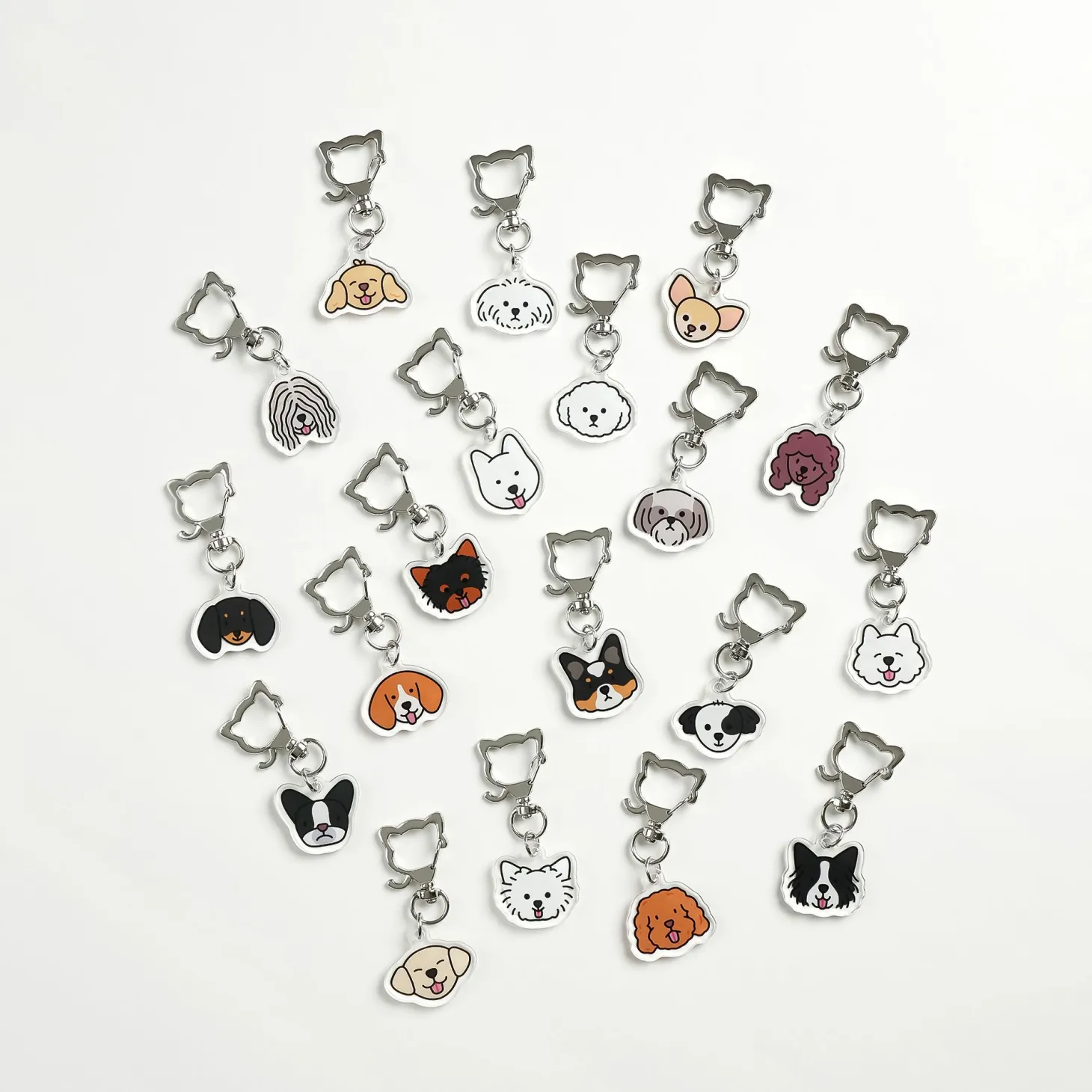 Dog Face Acrylic Key Ring