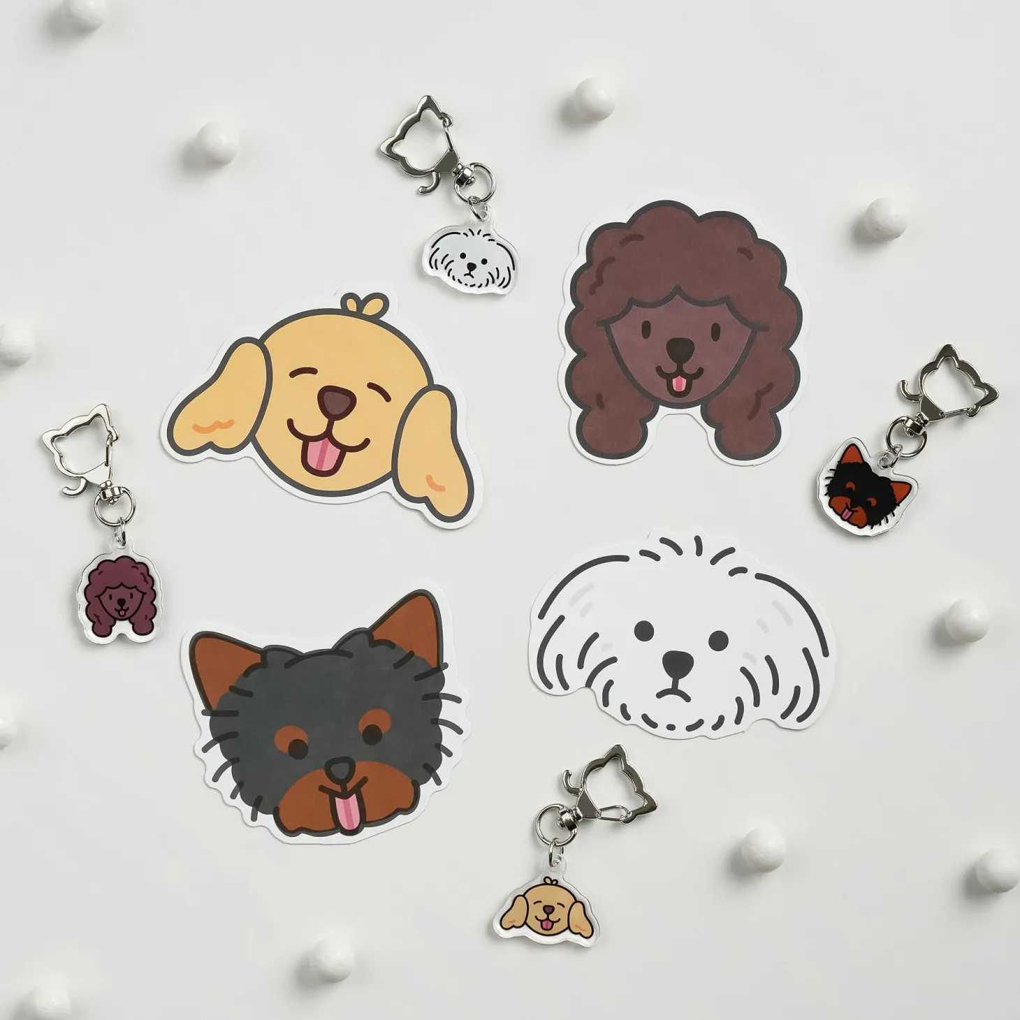 Dog Face Acrylic Key Ring