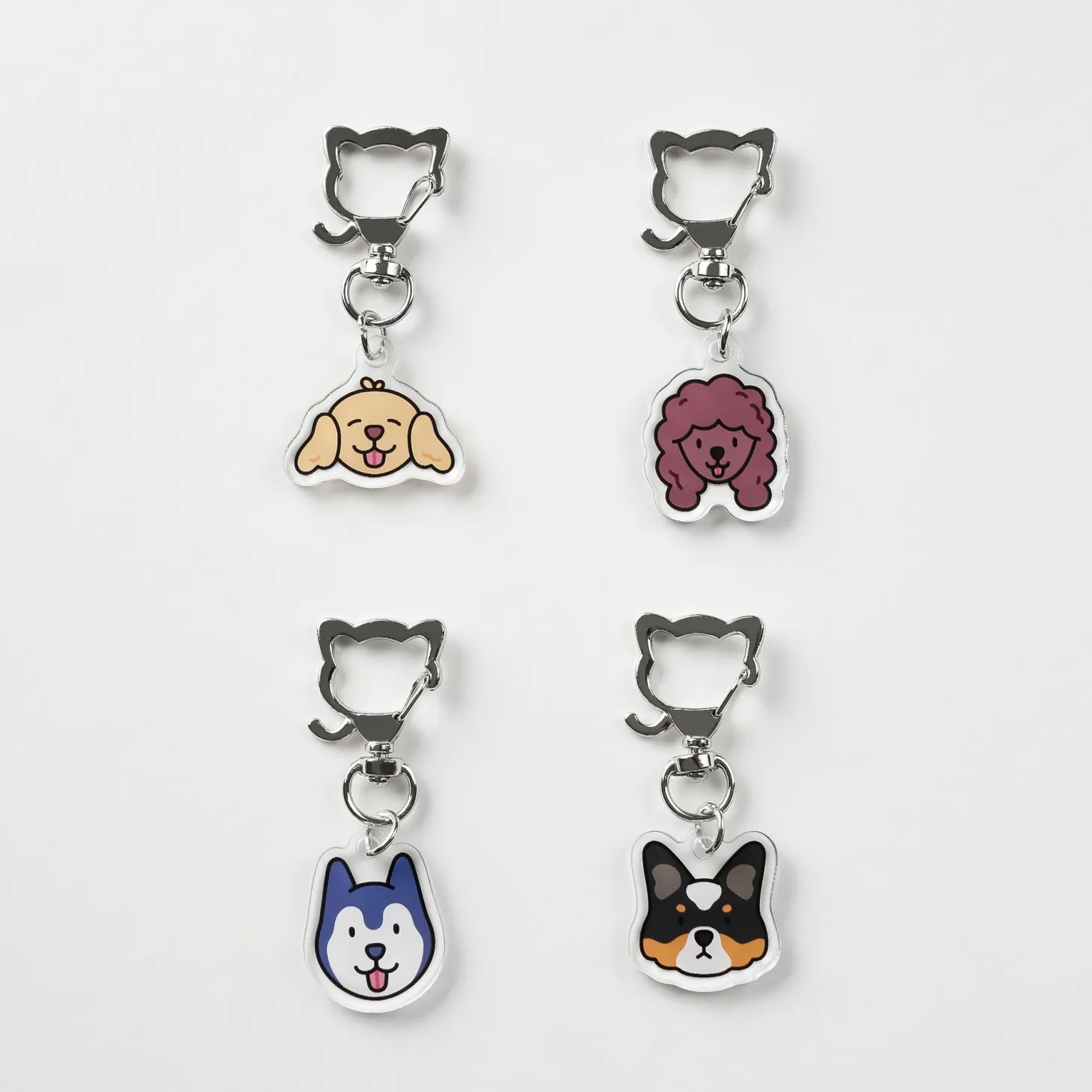 Dog Face Acrylic Key Ring
