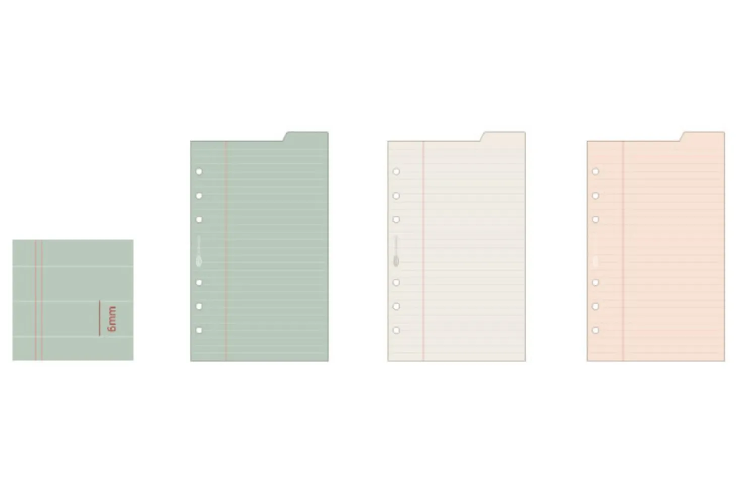 Double-sided Classy 6 Ring A6 Index Planner Refill v1